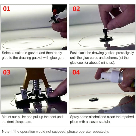 29 in 1 Auto Car Dent Lifter-Glue Puller Aluminium Alloy Tab Bodywork Repair Tools Kit, with 20W Glue Gun, US Plug or EU Plug