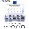 160 PCS Car E Shape Circlip Snap Ring Assortment Retaining Rings - Engine Fittings by PMC TechLife | Online Shopping South Africa | PMC TechLife | Buy Now Pay Later Mobicred