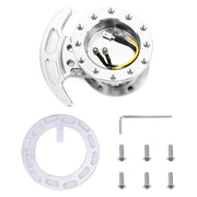 Car Tilt Racing Steering Wheel Quick Release Hub Kit Adapter Body Removable Snap Off Boss Kit(Silver)