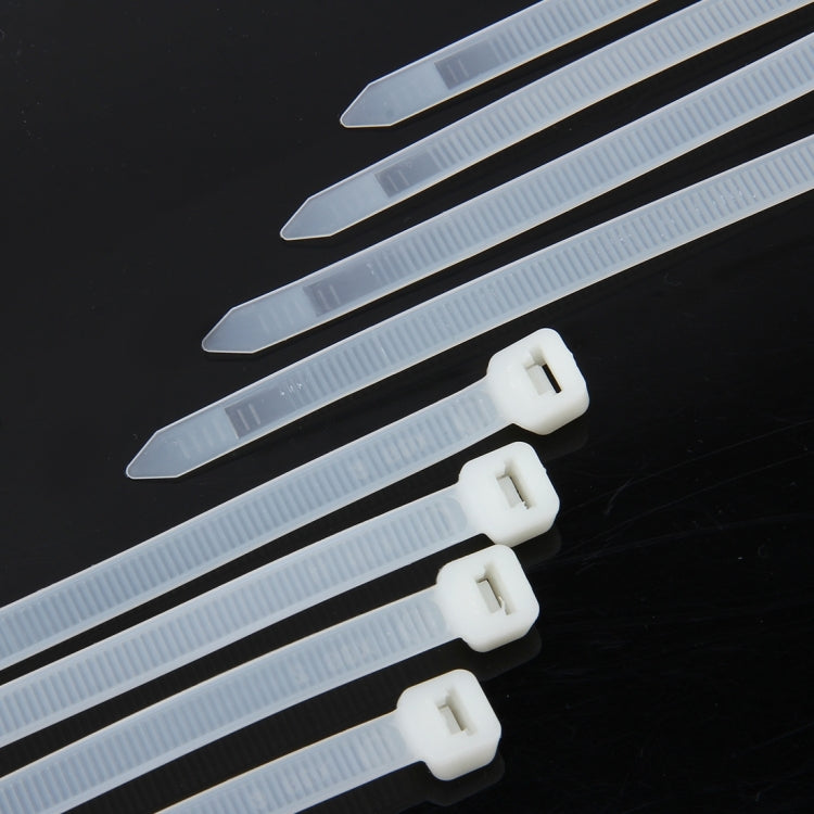 100pcs /Pack 8mm*200mm Nylon Cable Ties(White)