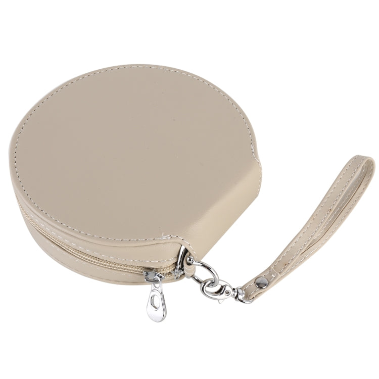 20 CD Disc Storage Case Leather Bag Heavy Duty CD/ DVD Wallet for Car, Home, Office and Travel (Beige)