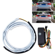 1.2m Car Auto Water-resistant Universal Four Color Rear Flowing Light Tail Box Lights with Tail Light Controller, Ice Blue Light Driving Light, White Light Reversing Light, Red Light Brake Light, Yellow Light Turn Signal Light, LED Lamp Strip Tail Decoration
