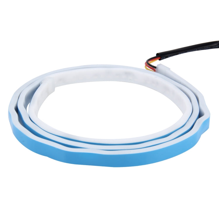 1.2m Car Auto Water-resistant Universal Four Color Rear Flowing Light Tail Box Lights with Tail Light Controller, Ice Blue Light Driving Light, White Light Reversing Light, Red Light Brake Light, Yellow Light Turn Signal Light, LED Lamp Strip Tail Decoration