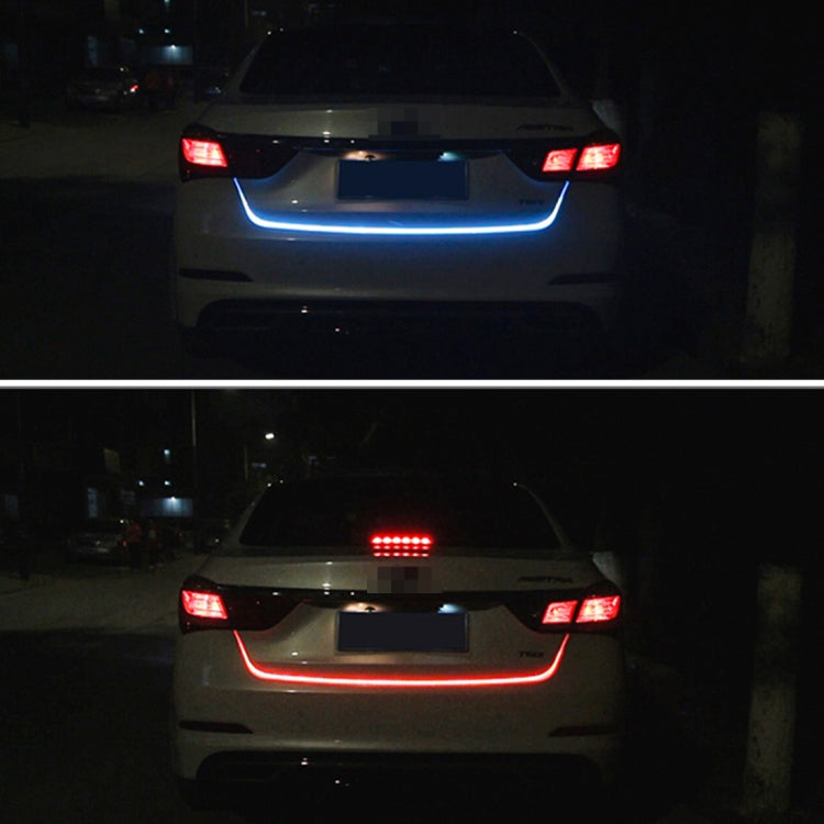 1.2m Car Auto Water-resistant Universal Four Color Rear Flowing Light Tail Box Lights with Tail Light Controller, Ice Blue Light Driving Light, White Light Reversing Light, Red Light Brake Light, Yellow Light Turn Signal Light, LED Lamp Strip Tail Decoration