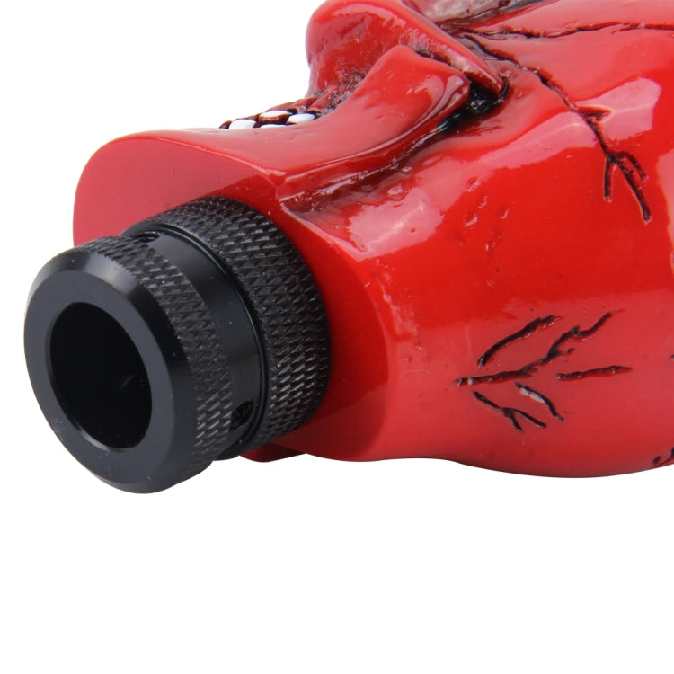 Universal Skull Head Shape ABS Manual or Automatic Gear Shift Knob with Three Rubber Covers Fit for All Car(Red)