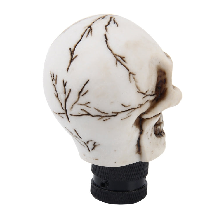 Universal Skull Head Shape ABS Manual or Automatic Gear Shift Knob  with Three Rubber Covers Fit for All Car(White)