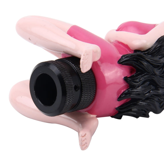 Universal Sexy Beauty Shape ABS Manual or Automatic Gear Shift Knob  with Three Rubber Covers Fit for All Car(Magenta)