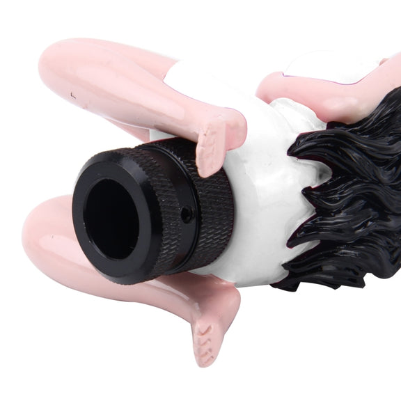 Universal Sexy Beauty Shape ABS Manual or Automatic Gear Shift Knob with Three Rubber Covers Fit for All Car(White)