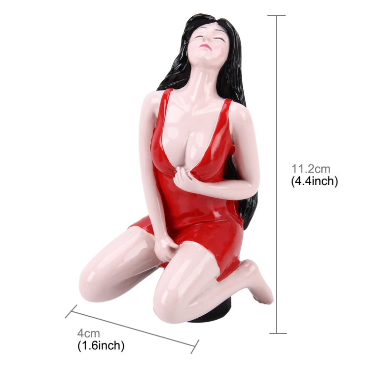 Universal Sexy Beauty Shape ABS Manual or Automatic Gear Shift Knob with Three Rubber Covers Fit for All Car(Red)