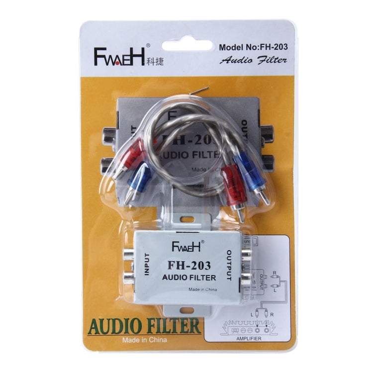 FH-203 12V Vehicle Car Audio Amplifier Noise Filter RCA Plug Loop Isolator for DVD Stereos