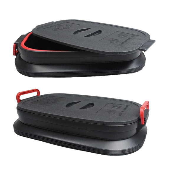 37L Car Collapsible Plastic Organizer Bin with Lid for Camping and Outdoor