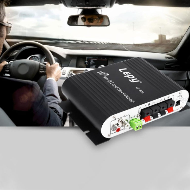 Car 2.1CH HIFI Subwoofer Amplifier Audio, Support MP3(Black)