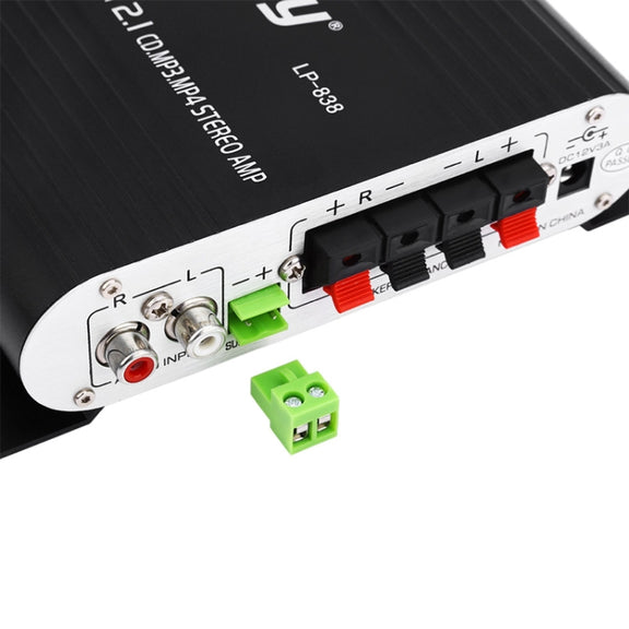 Car 2.1CH HIFI Subwoofer Amplifier Audio, Support MP3(Black)