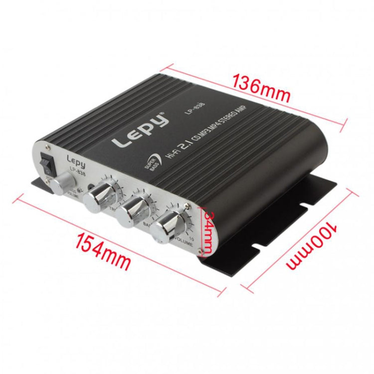Car 2.1CH HIFI Subwoofer Amplifier Audio, Support MP3(Black)