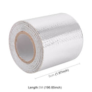 5m Exhaust Wrap Auto Motor Exhaust Heat Shield Aluminum Foil Paper Heat Resistant Wrap (Silver)