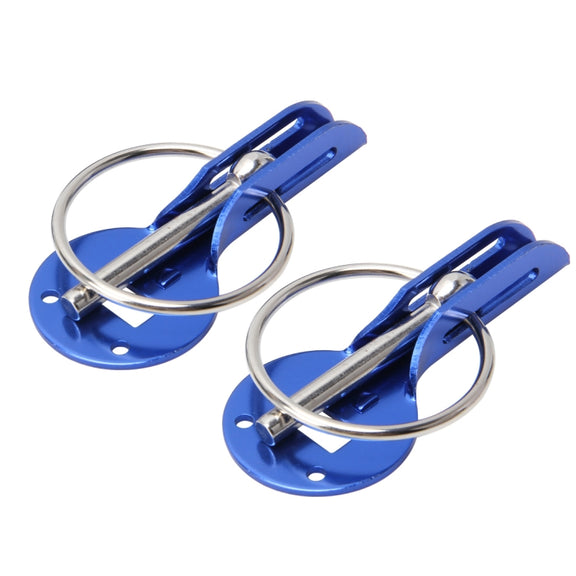 A Pair Universal Automobile Engine Cover Lock Carbon Fiber Hood Lock Car Modification Cover Lock Pull-type Engine Cover Lock Mount Bonnet Hood Pins Lock for Car Modification(Blue)