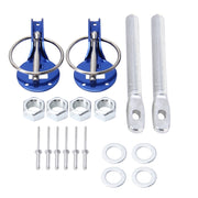 A Pair Universal Automobile Engine Cover Lock Carbon Fiber Hood Lock Car Modification Cover Lock Pull-type Engine Cover Lock Mount Bonnet Hood Pins Lock for Car Modification(Blue)