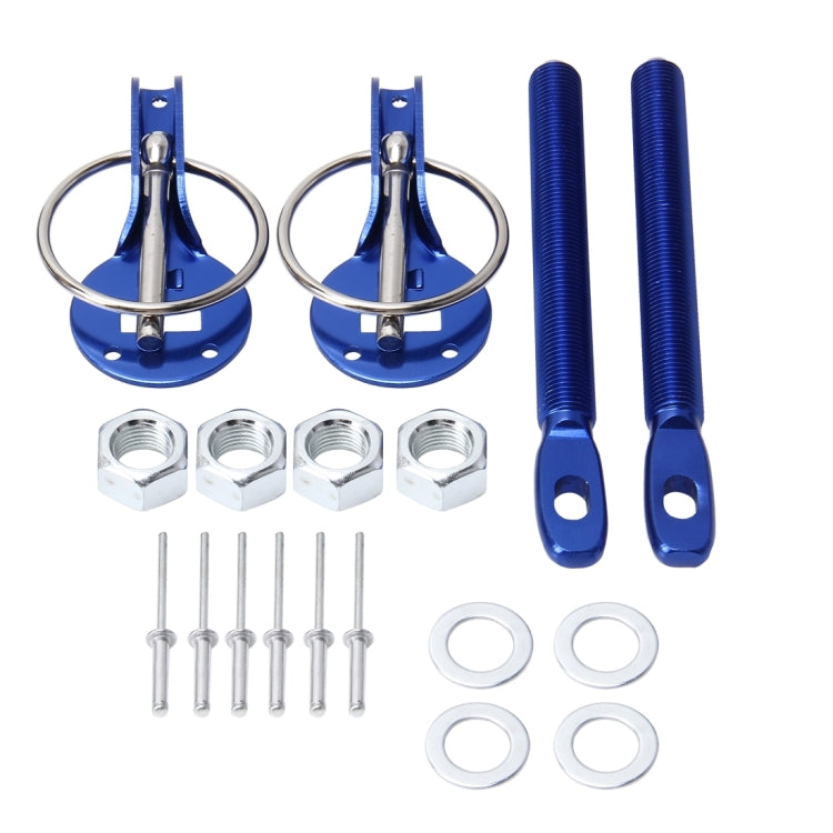 A Pair Universal Automobile Engine Cover Lock Carbon Fiber Hood Lock Car Modification Cover Lock Pull-type Engine Cover Lock Mount Bonnet Hood Pins Lock for Car Modification(Blue)