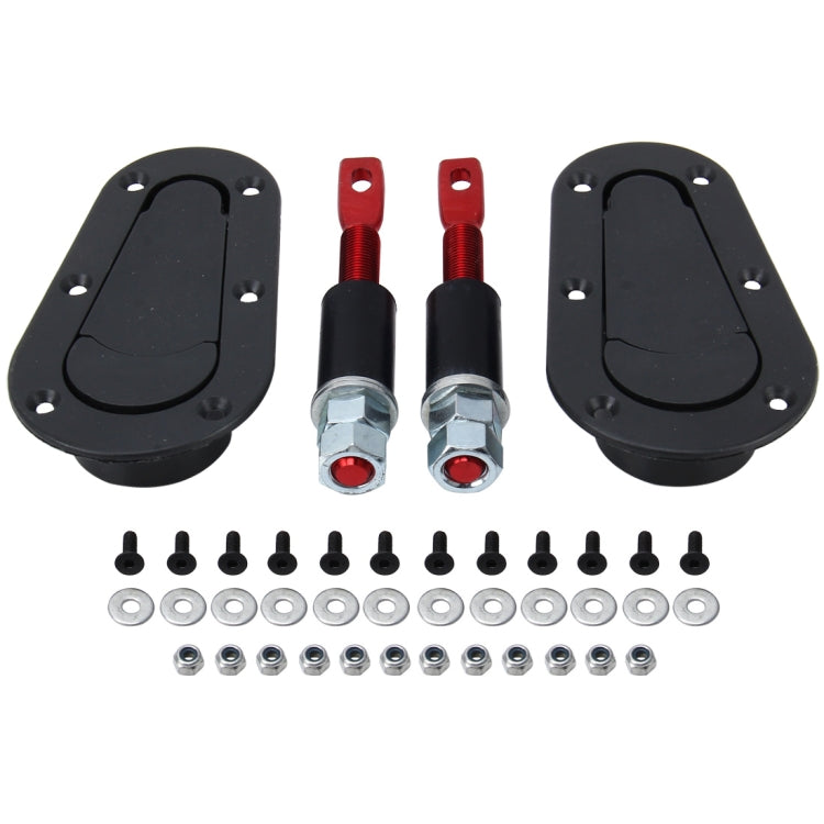 A Pair Car Carbon Fiber Cover Lock Modified Hood Lock General Racing Car Cover Lock(Black)