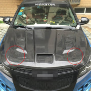 A Pair Car Carbon Fiber Cover Lock Modified Hood Lock General Racing Car Cover Lock(Black)