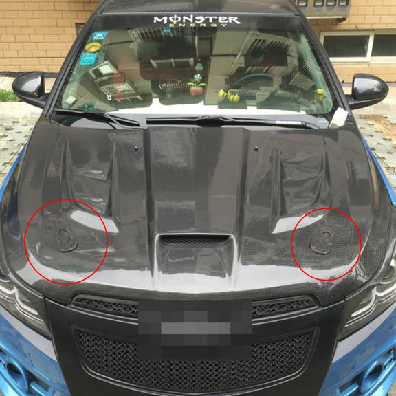 A Pair Car Carbon Fiber Cover Lock Modified Hood Lock General Racing Car Cover Lock(Black)