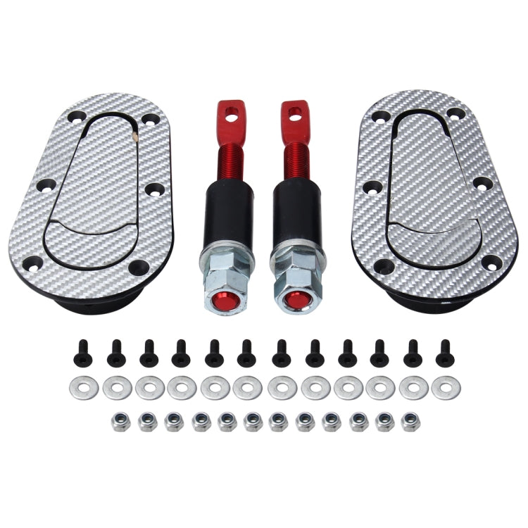 A Pair Car Carbon Fiber Cover Lock Modified Hood Lock General Racing Car Cover Lock(Carbon Grey)