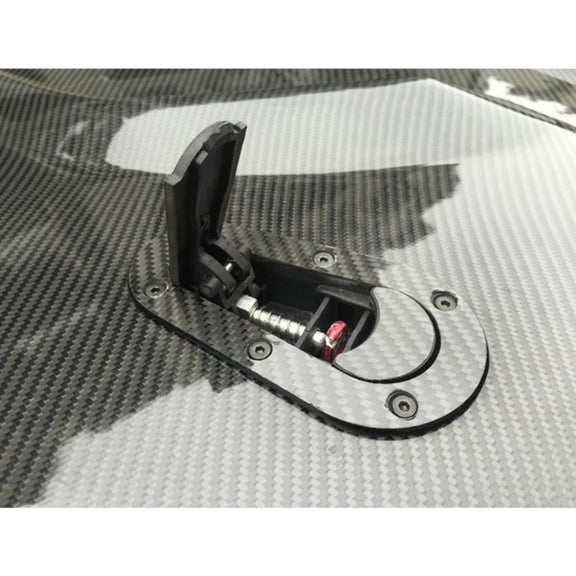 A Pair Car Carbon Fiber Cover Lock Modified Hood Lock General Racing Car Cover Lock(Carbon Grey)