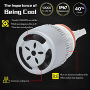 2 PCS H7 18W 1800 LM 8000K IP68 Casnbus Constant Current Car LED Headlight with 2 COB Lamps, DC 9-36V(Ice Blue Light)