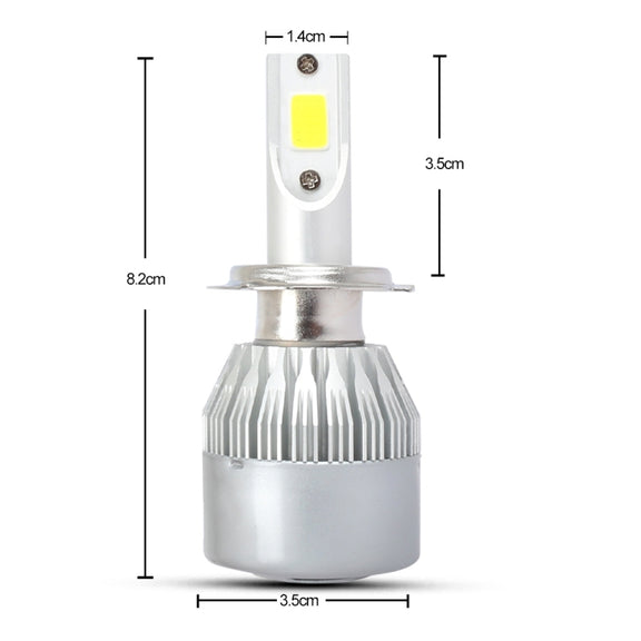 2 PCS H7 18W 1800 LM 3000K IP68 Casnbus Constant Current Car LED Headlight with 2 COB Lamps, DC 9-36V(Gold Light)