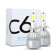 2 PCS H7 18W 1800 LM 3000K IP68 Casnbus Constant Current Car LED Headlight with 2 COB Lamps, DC 9-36V(Gold Light)