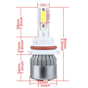 2 PCS 9007 18W 1800 LM 6000K IP68 Casnbus Constant Current Car LED Headlight with 2 COB Lamps, DC 9-36V(White Light)