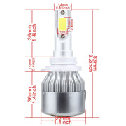 2 PCS 9005 18W 1800 LM 6000K IP68 Casnbus Constant Current Car LED Headlight with 2 COB Lamps, DC 9-36V(White Light)