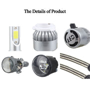 2 PCS 9006 18W 1800 LM 6000K IP68 Casnbus Constant Current Car LED Headlight with 2 COB Lamps, DC 9-36V(White Light)