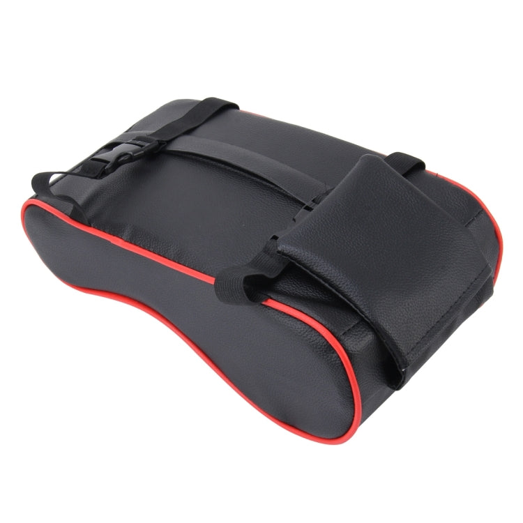 Universal Car PU Leather and Memory Foam Wrapped  Armrest Box Breathable Car Armrest Box Mat with Phone Holder Storage Bag(Black)