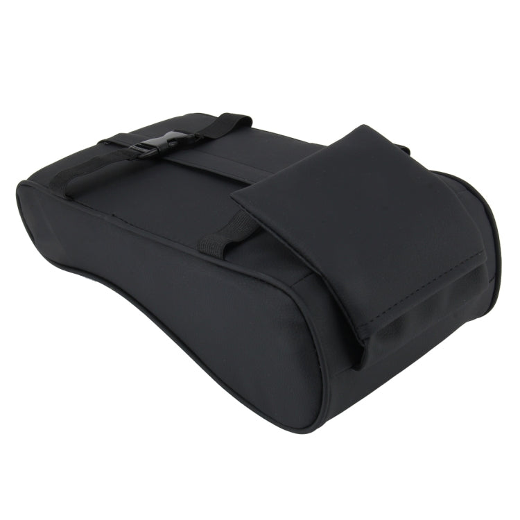 Universal Car PU Leather and Memory Foam Wrapped  Armrest Box Breathable Car Armrest Box Mat with Phone Holder Storage Bag(Black)