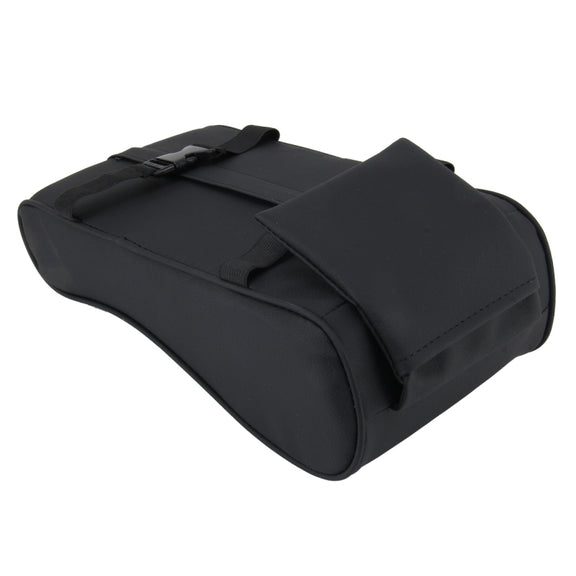 Universal Car PU Leather and Memory Foam Wrapped  Armrest Box Breathable Car Armrest Box Mat with Phone Holder Storage Bag(Black)