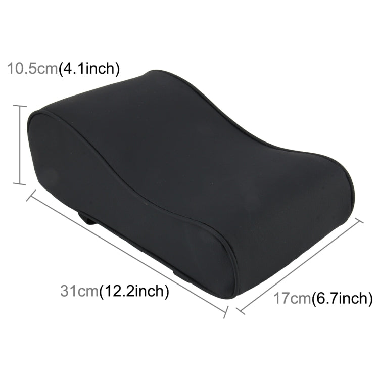 Universal Car PU Leather and Memory Foam Wrapped  Armrest Box Breathable Car Armrest Box Mat with Phone Holder Storage Bag(Black)