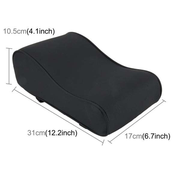 Universal Car PU Leather and Memory Foam Wrapped  Armrest Box Breathable Car Armrest Box Mat with Phone Holder Storage Bag(Black)