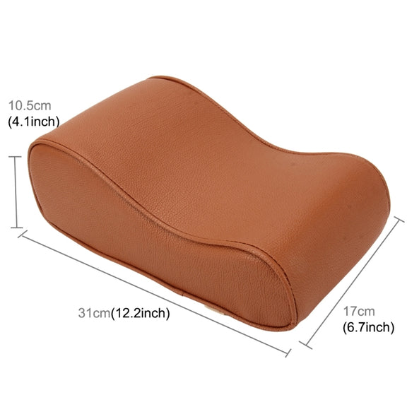 Universal Car PU Leather and Memory Foam Wrapped  Armrest Box Breathable Car Armrest Box Mat with Phone Holder Storage Bag(Brown)