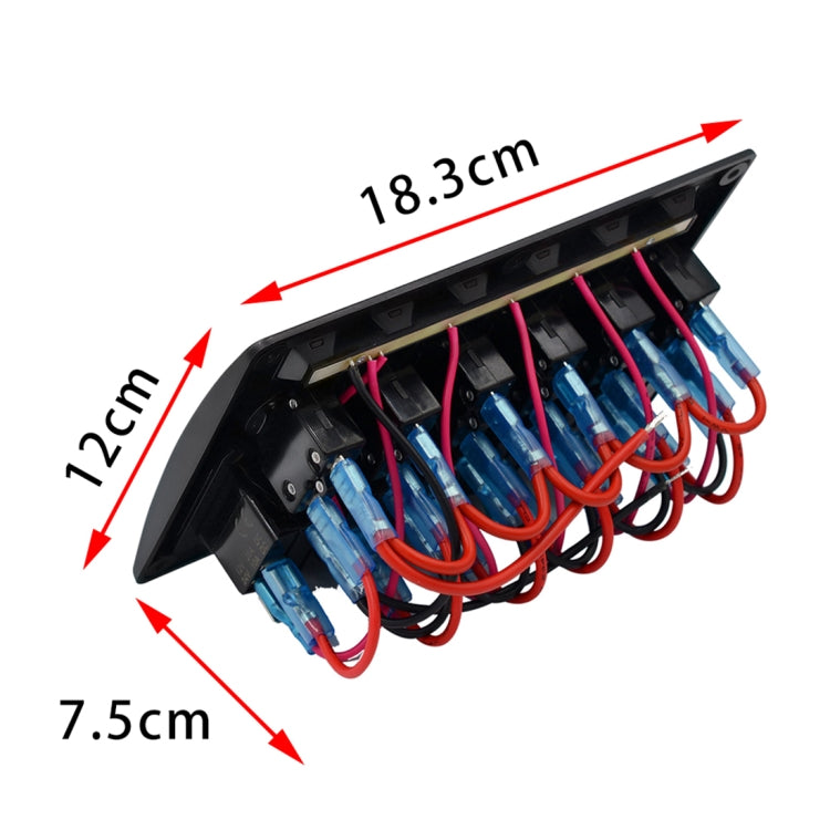 3Pin 6 Way Switches Combination Switch Panel with Light and Projector Lens for Car RV Marine Boat