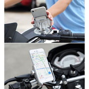 Motorcycle Handlebar Aluminum Alloy Phone Bracket, Suitable for 4-6 inch Device(Black)