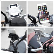Motorcycle Rear View Mirror Aluminum Alloy Phone Bracket, Suitable for 4-6 inch Device(Black)