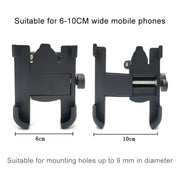 Motorcycle Rear View Mirror Aluminum Alloy Phone Bracket, Suitable for 60-100mm Device(Black)