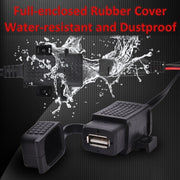 Motorcycle 5V 2.1A Water-resistant USB Charger Kit SAE to USB Adapter, with Extension Harness