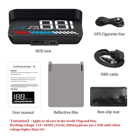M7 3.5 inch Universal Car OBD2 + GPS HUD Vehicle-mounted Head Up Display Fuel Consumption