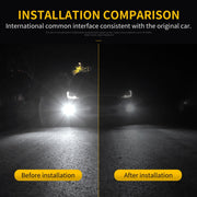 2 PCS H4 DC9-16V / 8.2W(H) 2.7W(L) / 6000K / 655LM Car Auto Fog Light 66LEDs SMD-2016 Lamps