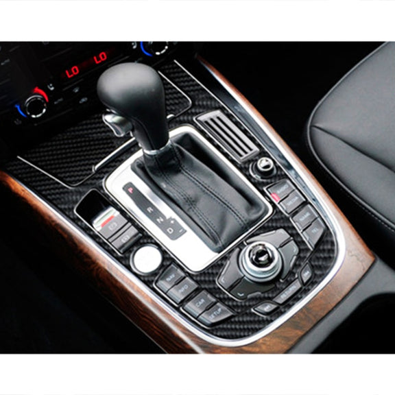 2 PCS Car Carbon Fiber Gear Panel Decorative Sticker for Audi A4L / A5 / Q5 2009-2016