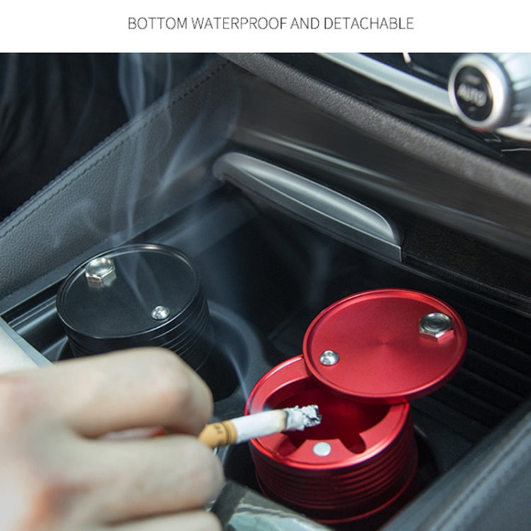 Universal Portable Car Metal Trash Rubbish Bin Ashtray(Red)