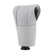 Universal Nonslip Breathable Genuine Leather Car Gear Shift Knob Cover(Grey)