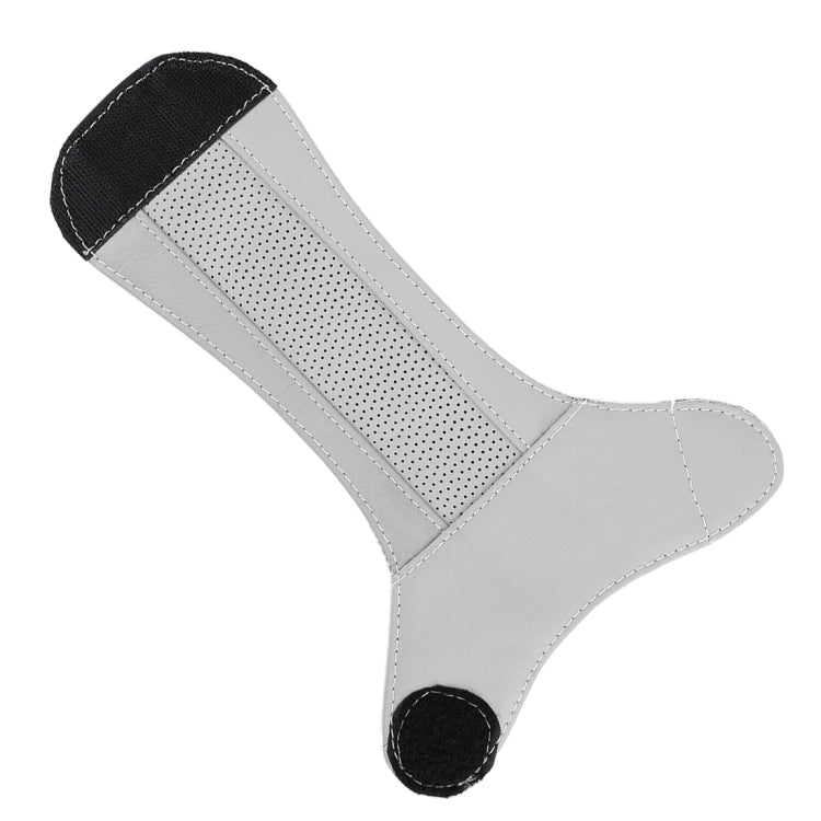 Universal Nonslip Breathable Genuine Leather Car Gear Shift Knob Cover(Grey)
